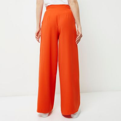 Orange wide leg trousers